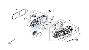 GTS 300i ABS drawing CRANKCASE COVER LEFT