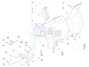 MP3 300 ie E4 LT BUSINESS - SPORT ABS (EMEA) drawing Front glove-box - Knee-guard panel