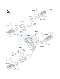 KL 650 A [KLR 650] (A6F-A7F) A7F drawing FOOTRESTS