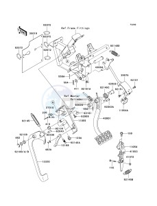 KRF 750 A [TERYX 750 4X4] (A8F) A8F drawing BRAKE PEDAL_THROTTLE LEVER