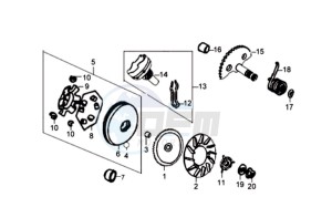 FIDDLE II 50 45KMH NEW ENGINE drawing DRIVE PULLEY - GEARED SHAFT