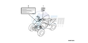 TRX250XD TRX250X Australia - (U) drawing CAUTION LABEL