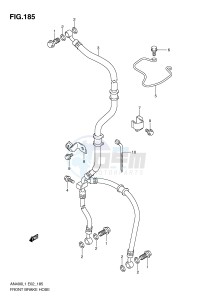 AN400 (E2) Burgman drawing FRONT BRAKE HOSE (AN400L1 E19)