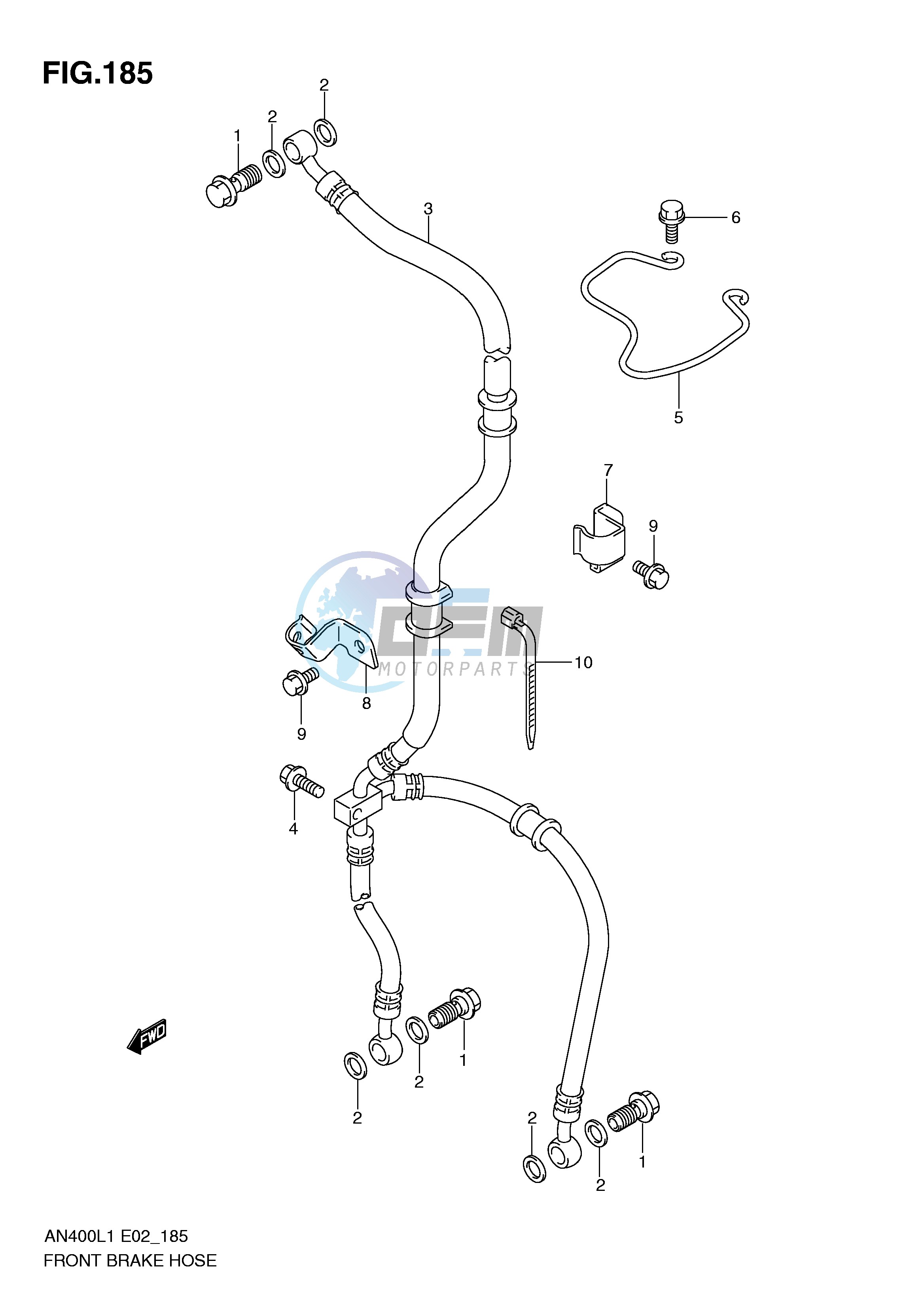 FRONT BRAKE HOSE (AN400L1 E19)