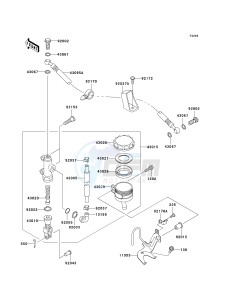 ZX 600 B [NINJA ZX-6RR] (K1) [NINJA ZX-6RR] drawing REAR MASTER CYLINDER