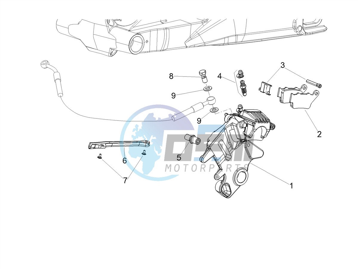 Rear brake caliper