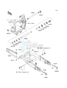 KRF 750 F [TERYX 750 4X4 NRA OUTDOORS] (F8F) C8F drawing SWINGARM