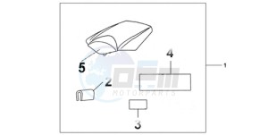 CBR1000RR9 Korea - (KO / MME SPC) drawing REAR SEAT COWL PEARL SIREN BLUE