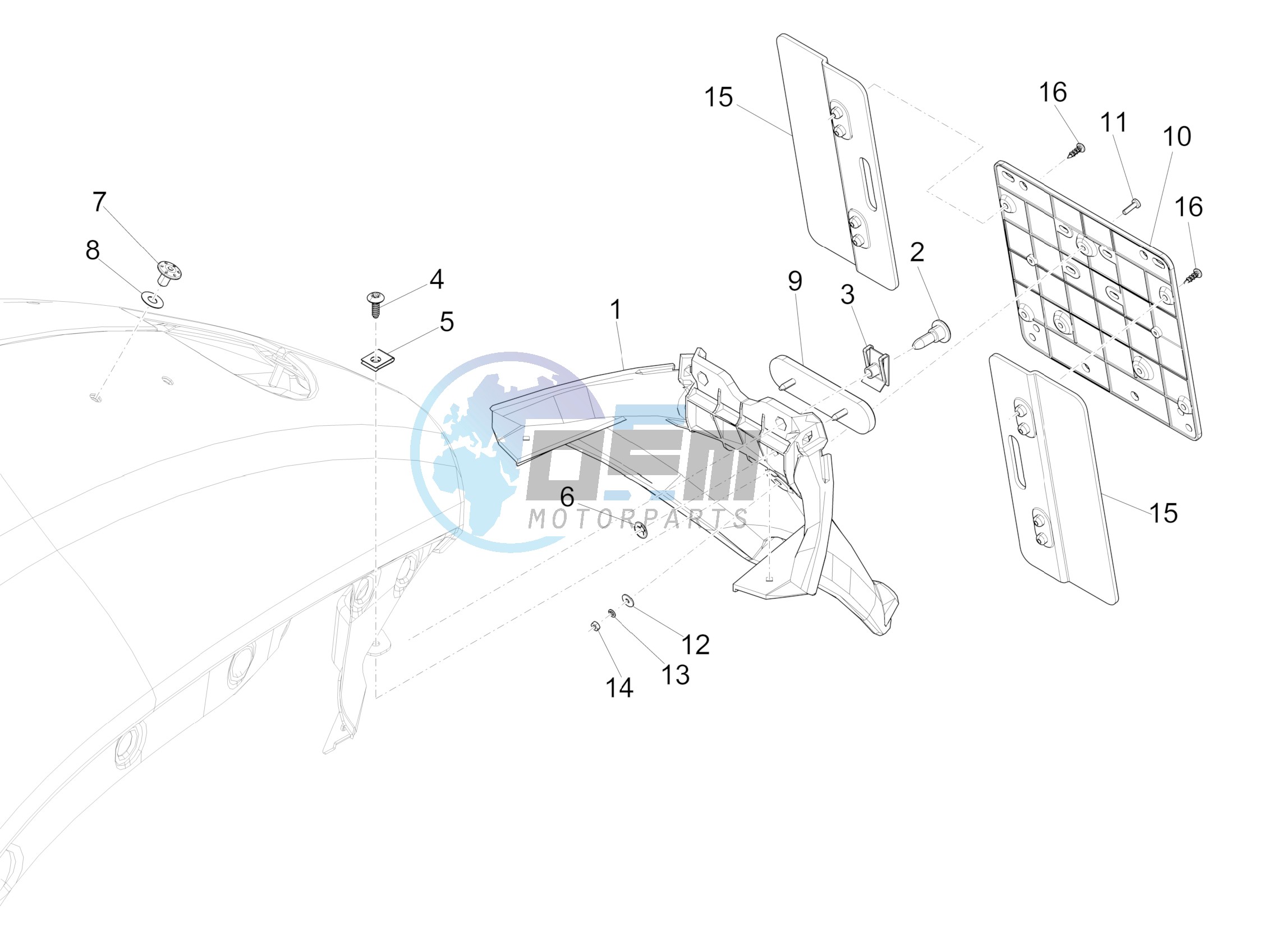 Rear cover - Splash guard