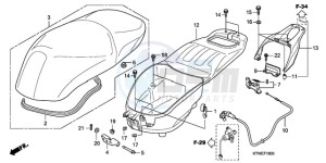 SH300AR9 UK - (E / ABS MKH SPC TBX) drawing SEAT/LUGGAGE BOX