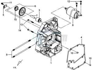 GTS 250 EURO3 drawing CRANKCASE RIGHT / START MOTOR