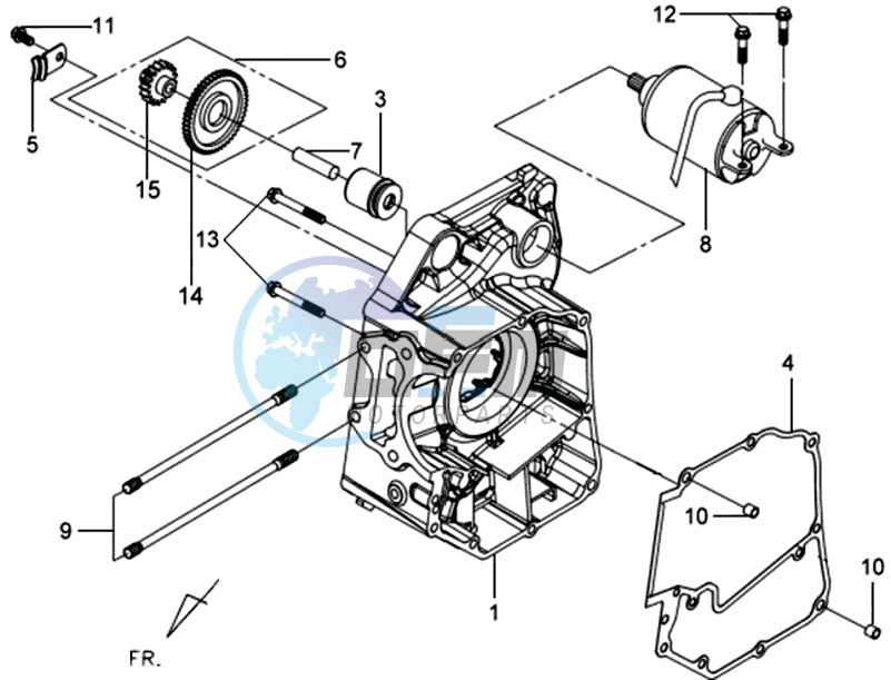 CRANKCASE RIGHT / START MOTOR