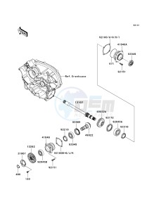 KVF 750 E [BRUTE FORCE 750 4X4I NRA OUTDOORS] (E8F-E9FA) E9FA drawing FRONT BEVEL GEAR