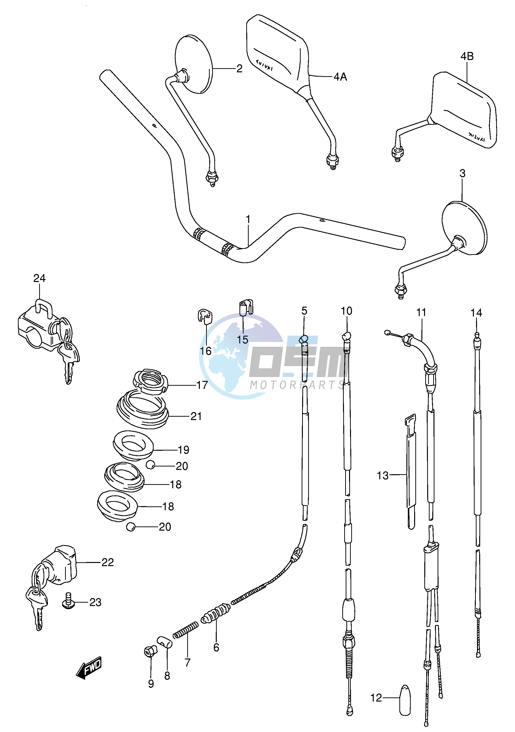 HANDLE BAR - CONTROL CABLE