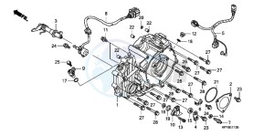 TRX420FPAC TRX420 ED drawing REAR CRANKCASE COVER