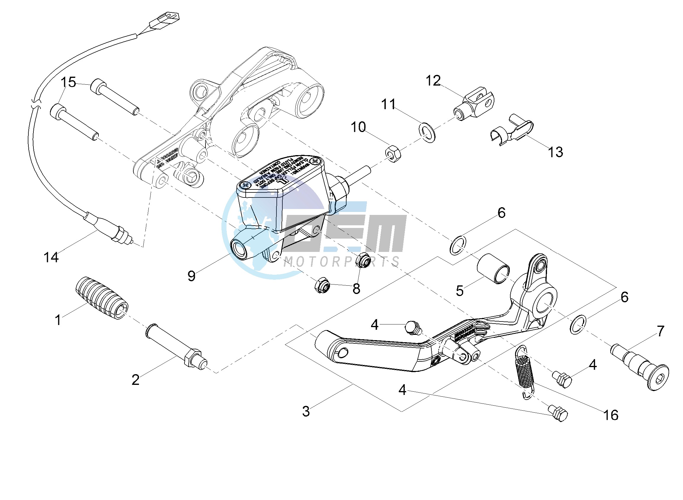 Rear master cylinder