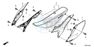 CRF250RE CRF250R Europe Direct - (ED) drawing SEAT/SIDE COVER