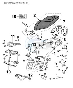 CITYSTAR 50 drawing FRAME AND SADDLE FOR VGAJ2ABAA80080175