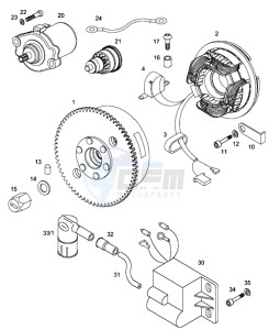 FLEXER_EX_45kmh_L1 50 L1 drawing Magneto assembly-electric starter