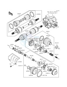 KLF 400 B [BAYOU 400 4X4] (B1-B3) [BAYOU 400 4X4] drawing DRIVE SHAFT-- FRONT- --- KLF400-B3- -