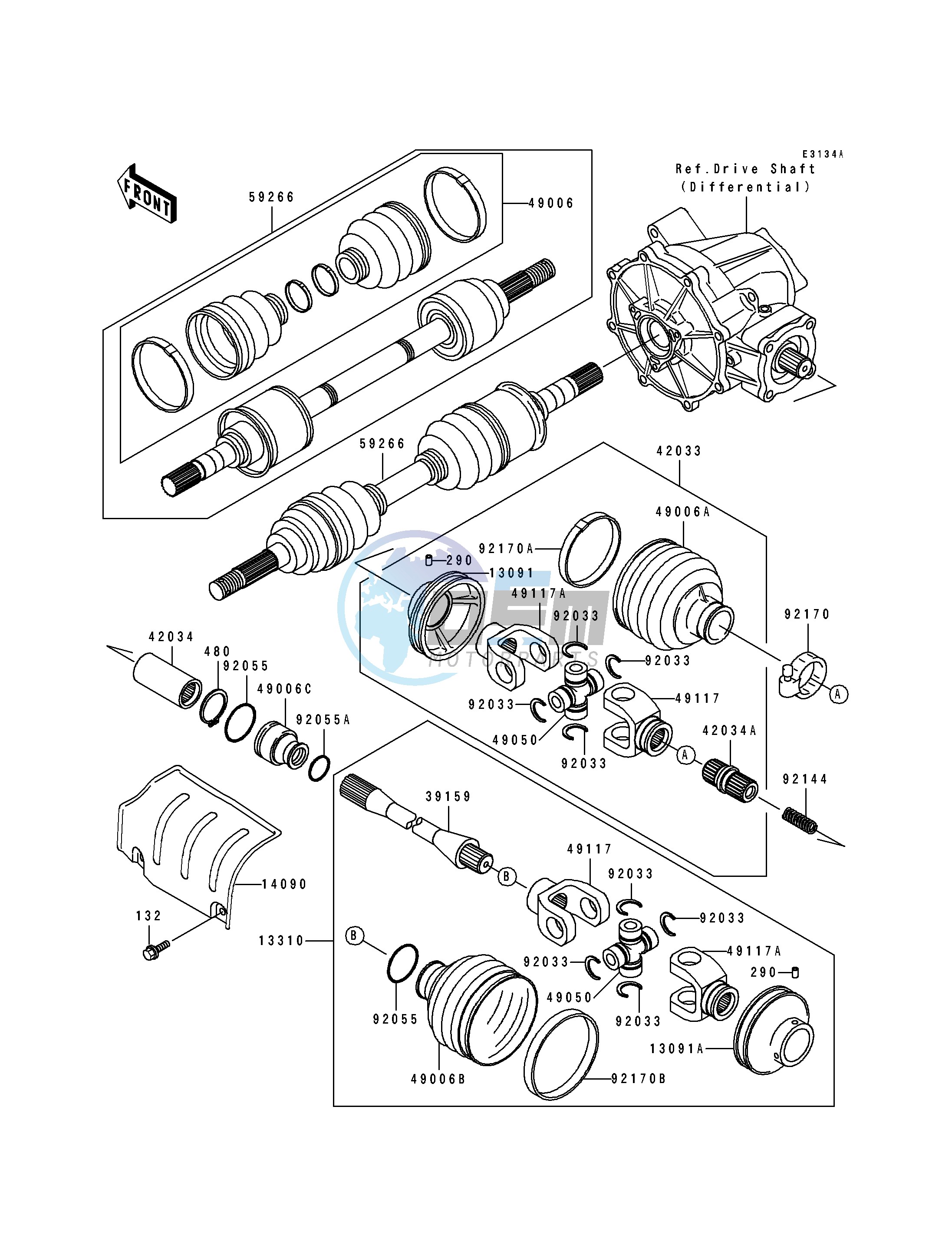 DRIVE SHAFT-- FRONT- --- KLF400-B3- -