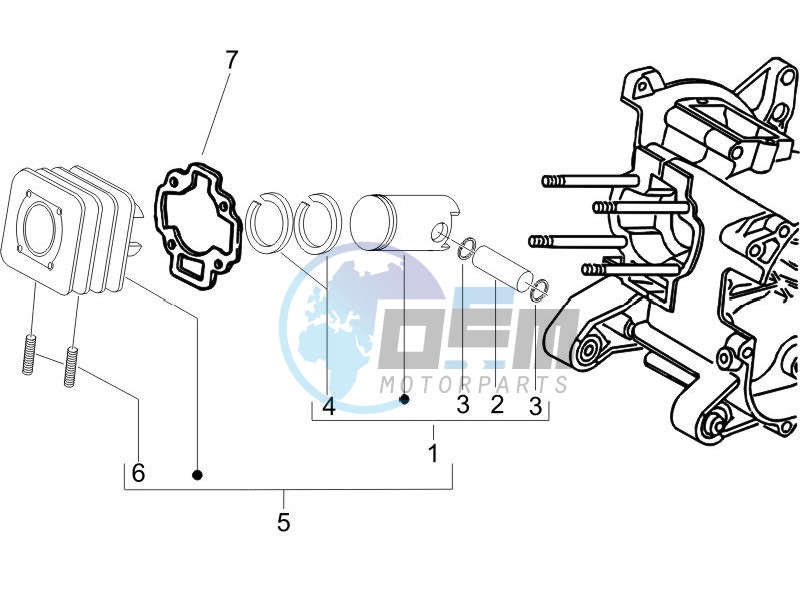 Cylinder-piston-wrist pin unit