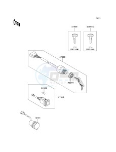 KAF 620 P [MULE 4000] (P9F-PAF) PAF drawing IGNITION SWITCH