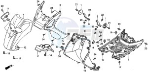 SFX50 drawing FRONT FENDER/STEP FLOOR