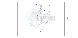 SH150D9 Europe Direct - (ED / KMH) drawing HIGH WINDSCREEN (WITHOUT KNUCKLE VISORS)