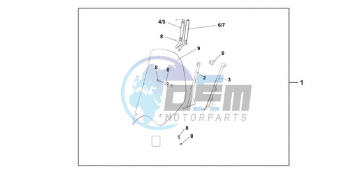 HIGH WINDSCREEN (WITHOUT KNUCKLE VISORS)