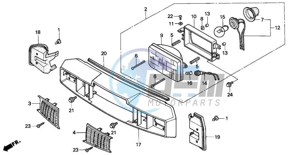 HEADLIGHT/FRONT HANDLE COVER (NH80MDP-E/MSN/MSP)