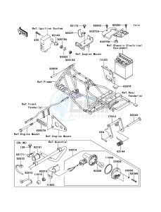 KLF250 KLF250A8F EU GB drawing Frame Fittings