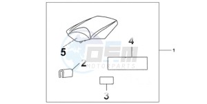 CBR1000RAA Europe Direct - (ED / ABS HRC) drawing REAR SEAT COWL GRAPHITE BLACK