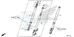 MSX125D MSX125 UK - (E) drawing FRONT FORK