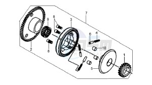 MIO 100 E3 drawing STARTER CLUTCH