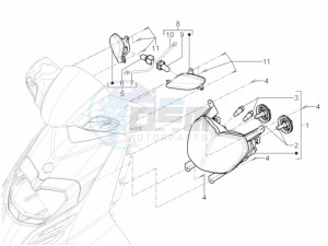 Typhoon 50 2T E2 (EMEA) drawing Front headlamps - Turn signal lamps