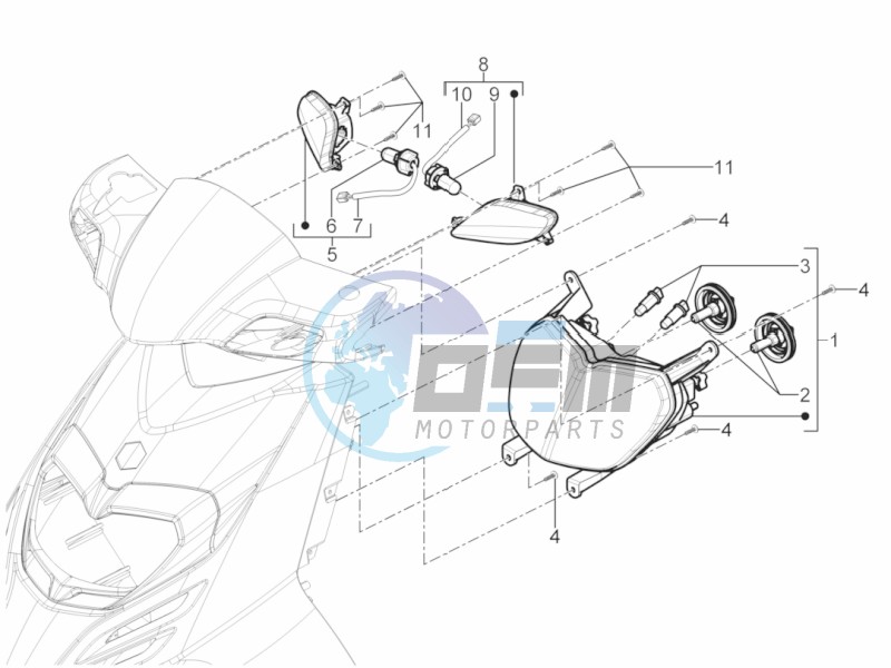 Front headlamps - Turn signal lamps