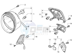 Granturismo 200 L U.S.A. drawing Front lights rear lights