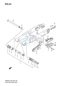 RM250 (E3-E28) drawing REAR SWINGING ARM