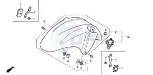 CBR600F4 drawing FRONT FENDER