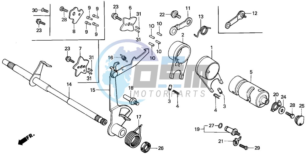 GEARSHIFT DRUM/SHIFT FORK