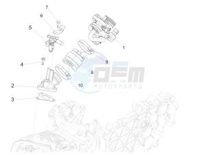 PRIMAVERA 125 4T 3V IE ABS-NOABS E3-E4 (EMEA) drawing Throttle body - Injector - Union pipe