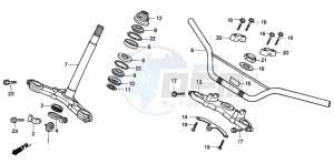 XR80R drawing HANDLE PIPE/TOP BRIDGE/ STEERING STEM