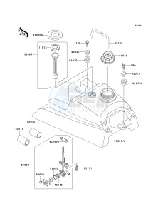 KLF 250 A [BAYOU 250] (A6F-A9F) A8F drawing FUEL TANK