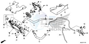 CB500FD CB500F UK - (E) drawing RADIATOR