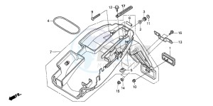 CB600F HORNET drawing REAR FENDER (CB600F3/4/5/ 6)