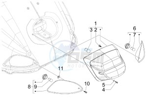 S 50 4T 4V College USA drawing Tail light - Turn signal lamps