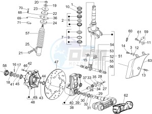 GTS 125 4T E3 drawing Fork - steering tube - Steering bearing unit