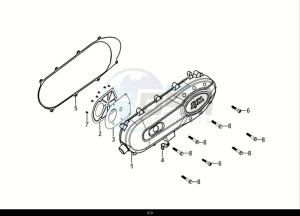 ORBIT III 50 (XE05W2-NL) (E5) (M1) drawing L. CRANK CASE COVER