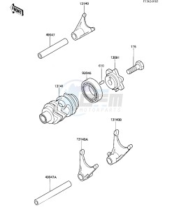 KX 80 G [KX80] (G1-G2) [KX80] drawing GEAR CHANGE DRUM & FORKS